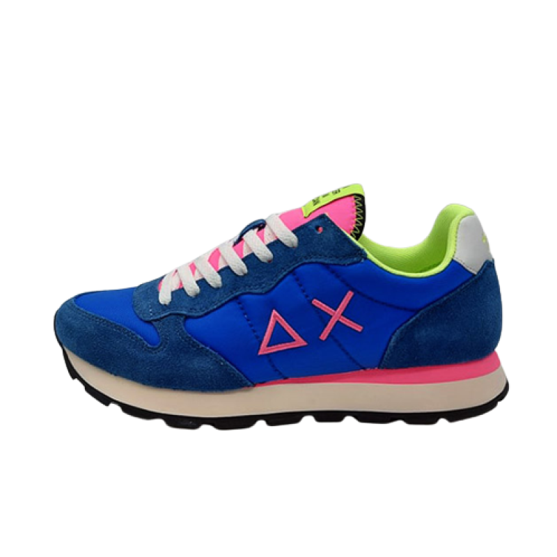 Sneaker Uomo SUN68 in tessuto e pelle scamosciata - TOM FLUO Z32102 ROYAL