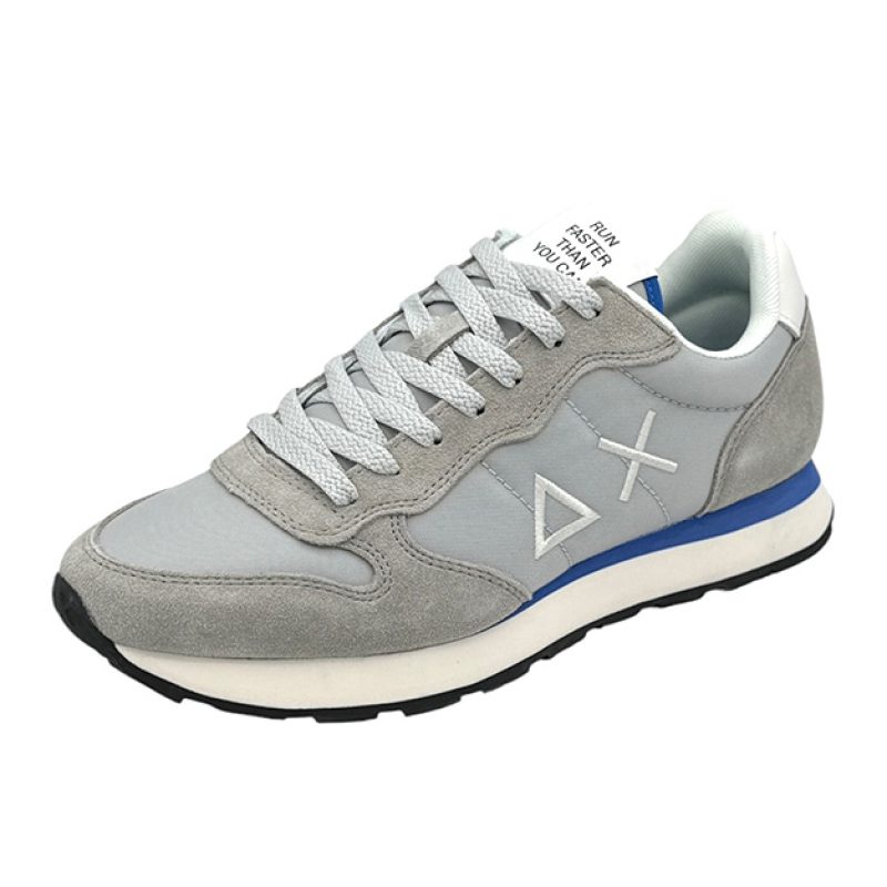 Sneaker Uomo SUN68 in tessuto e camoscio - TOM SOLID Z35101 GRIGIO CHIARO