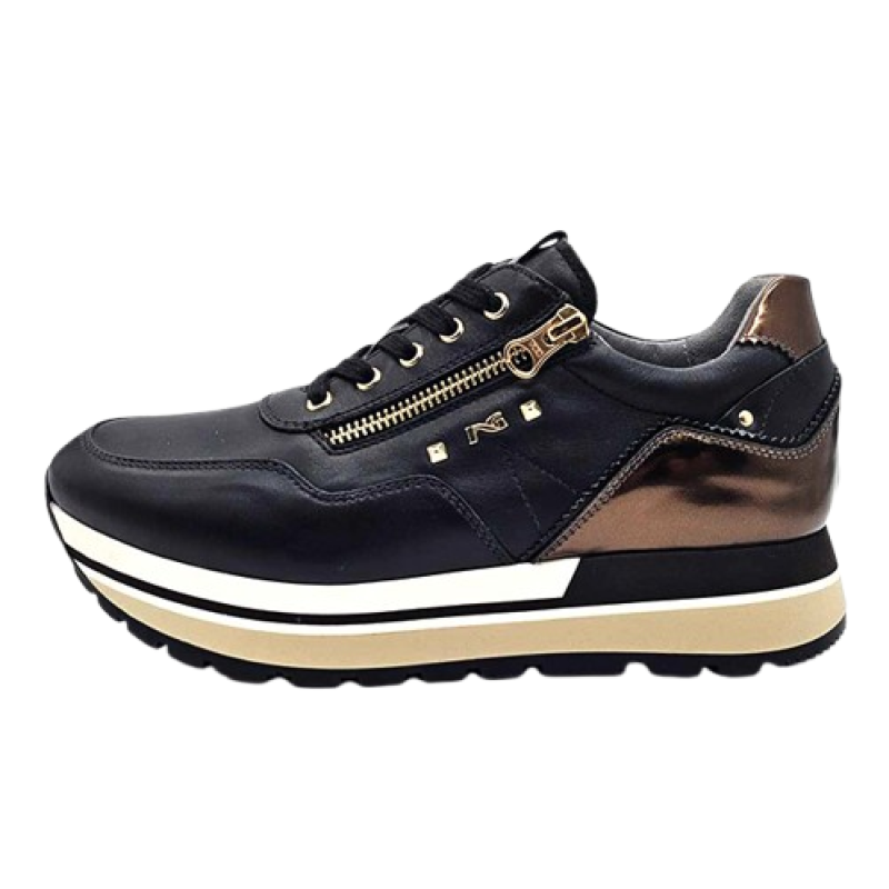 Sneaker Donna NERO GIARDINI in pelle - I411570D100 NERO