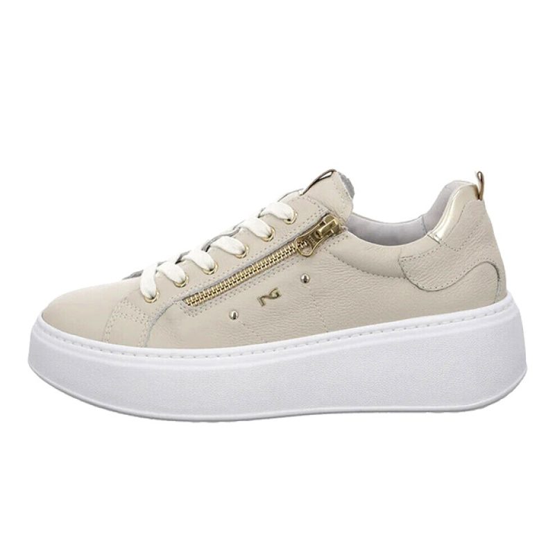 Sneaker Donna NERO GIARDINI in pelle - E306541D412 BEIGE