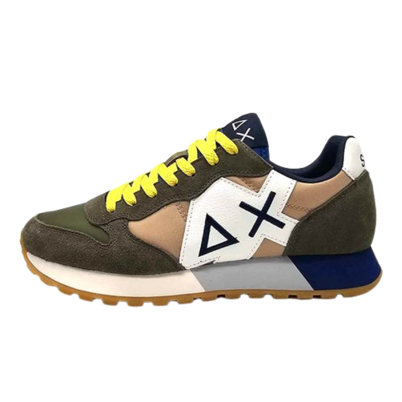 Sneaker Uomo SUN68 in tessuto e camoscio - JAKI BICOLOR Z34112 MILITAREBEIGE