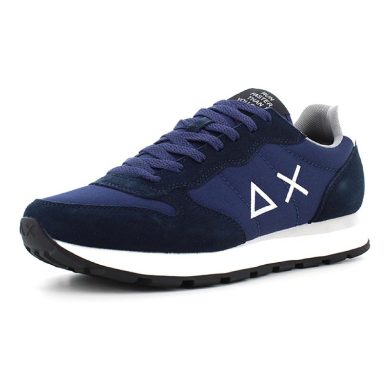 Sneaker Uomo SUN68 in tessuto e camoscio - TOM SOLID Z44101 NAVY BLUE