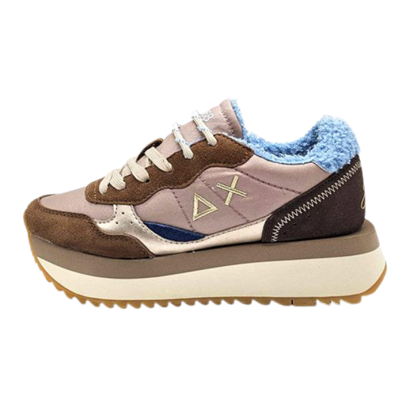 Sneaker Donna SUN68 in pelle - BIG ALLY WINTER Z44213 BEIGE SCURO