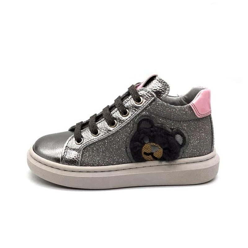 Sneaker Bambina NERO GIARDINI KIDS in pelle - I227283F/115 ACCIAIO
