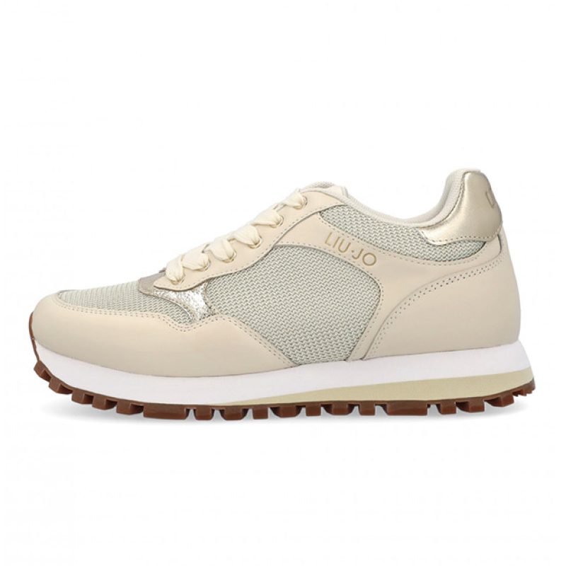 Sneaker Donna LIU JO WONDER 39 in pelle e tessuto mesh - BA4067 PX030 IVORY