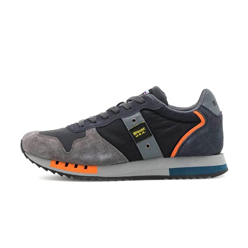 Sneaker Uomo BLAUER in camoscio e nylon - F2QUEENS01/WAX NAVY/GREY