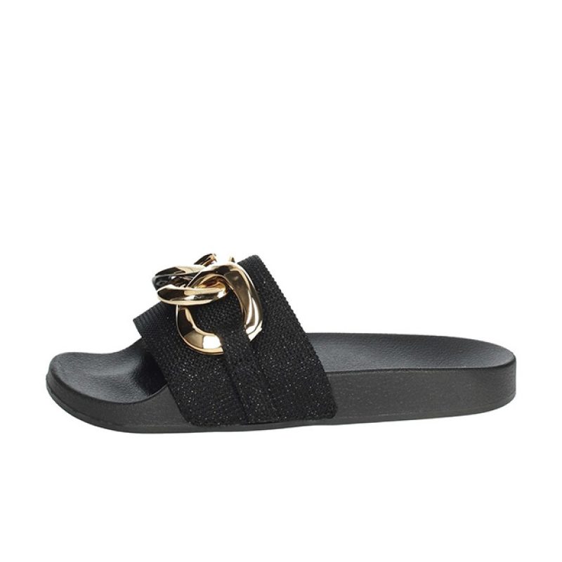 Ciabatta Donna KEYS in gomma - K-6341 BLACK