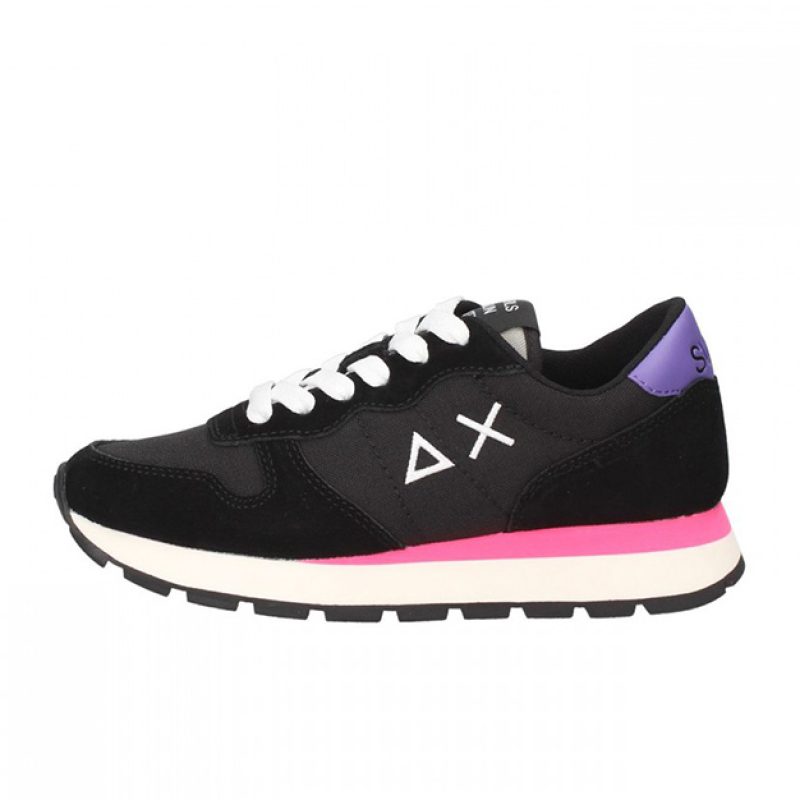 Sneaker Donna SUN68 in tessuto e camoscio - ALLY NYLON SOLID Z42201 NERO/FUXIA