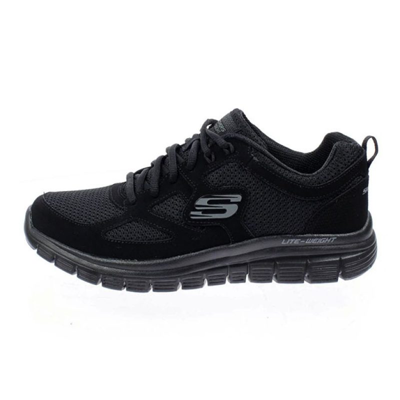 Sneaker Uomo SKECHERS in tessuto mesh e pelle trubuck liscia - 52635/BBK BLACK