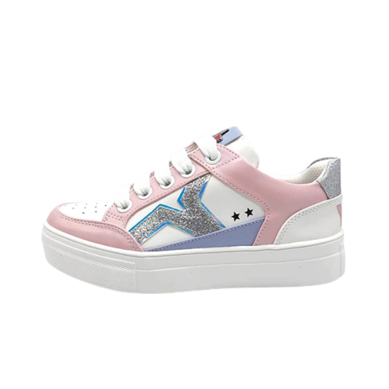 Sneaker Bambina ASSO in ecopelle - AG-14544 PINK