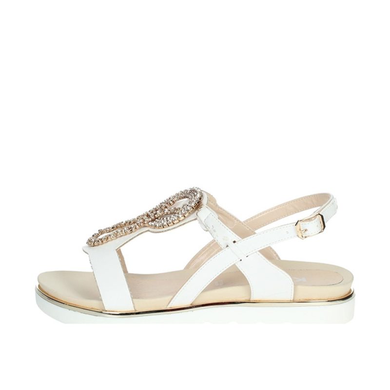 Sandalo Donna KEYS in pelle ed ecopelle - K-6486 WHITE
