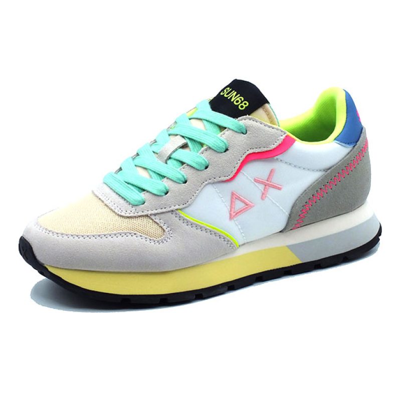 Sneaker Donna SUN68 in tessuto e camoscio - ALLY COLOR EXPLOSION Z34204 BIANCO