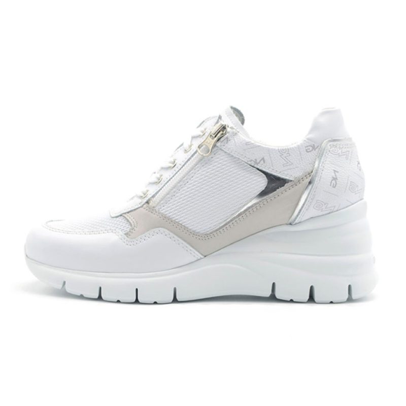 Sneaker Donna NERO GIARDINI in pelle - E306460D/412 BIANCO