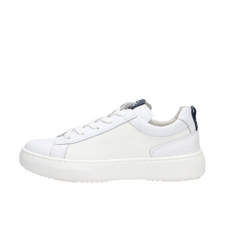 Sneaker Bambino NERO GIARDINI TEENS in pelle e tela - E234210M/707 BIANCO