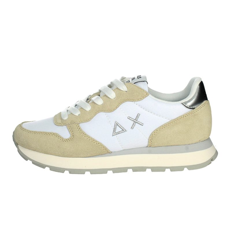 Sneaker Donna SUN68 in tessuto e camoscio - ALLY GOLD SILVER Z34202 BIANCO PANNA