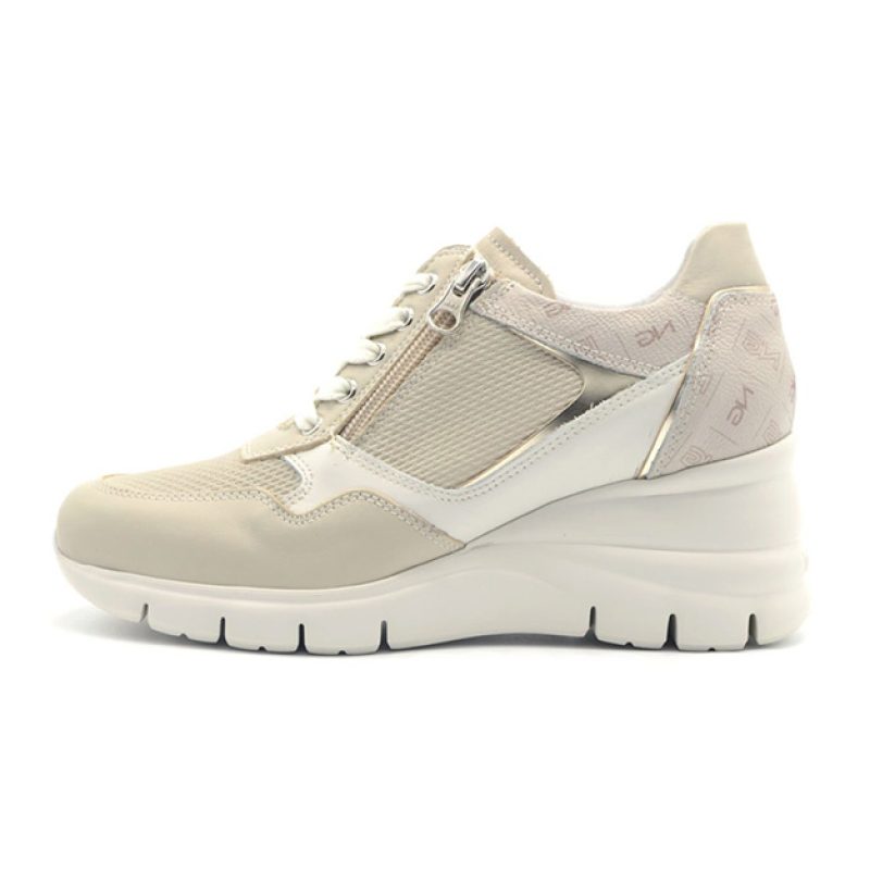 Sneaker Donna NERO GIARDINI in pelle - E306460D/702 IVORY