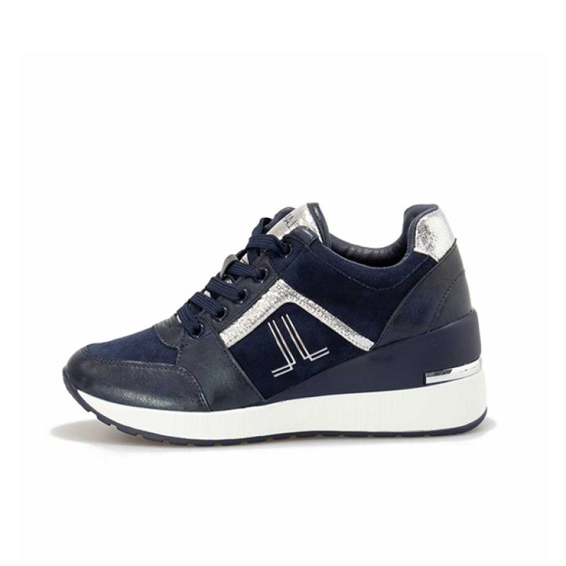 Sneaker Donna in tessuto scamosciato e pelle