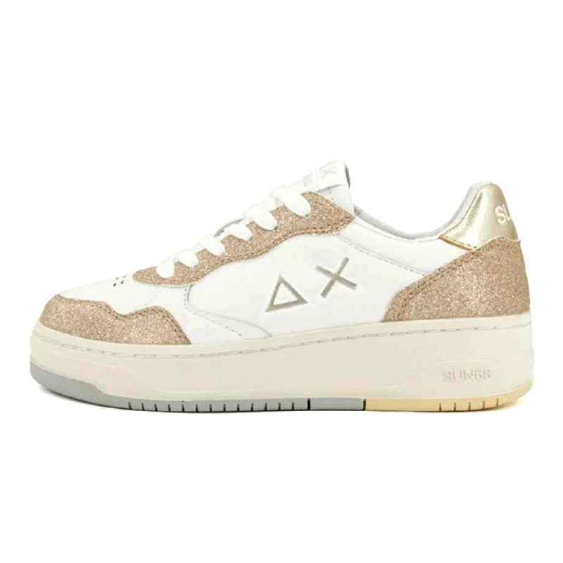 Sneaker Donna SUN68 in pelle ed ecopelle - BASKET LOVE LADY Z35234 BIANCOORO