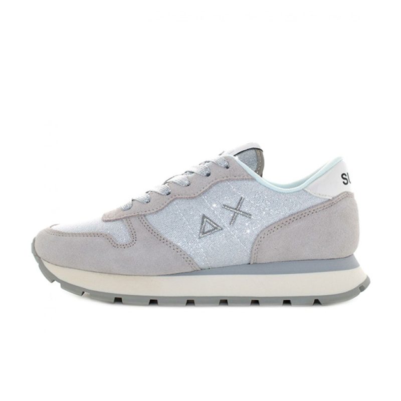 Sneaker Donna SUN68 in tessuto e pelle scamosciata - ALLY GLITTER MESH Z32203 BIANCO