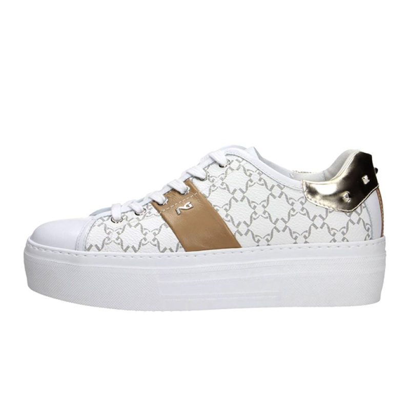 Sneaker Donna NERO GIARDINI in pelle - E306531D/707 BIANCO