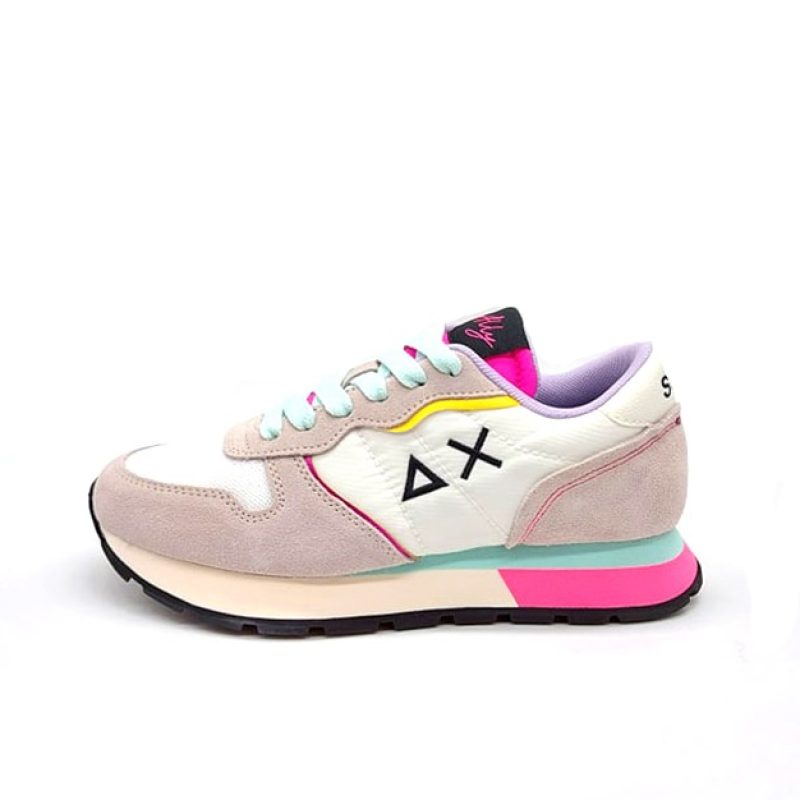Sneaker Donna SUN68 in tessuto e pelle scamosciata - ALLY COLOR EXPLOSION Z32204 BIANCO