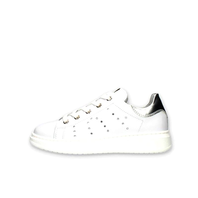 Sneaker Bambina NERO GIARDINI TEENS in pelle - E232230F/707 BIANCO