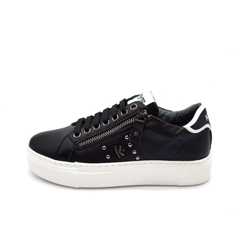 Sneaker Donna KEYS in pelle ed ecopelle - K-5560 BLACK