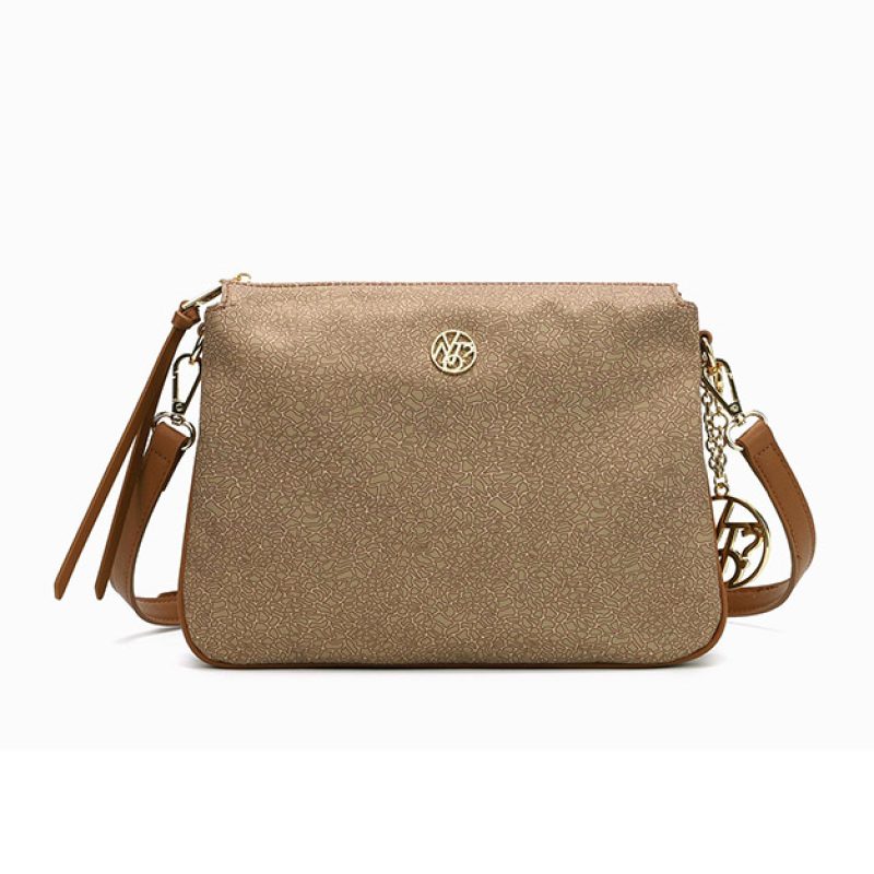 Tracolla Donna YNOT in tessuto ed inserti in pelle - CLO-028S5 NUT