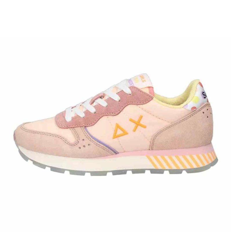 Sneaker Donna SUN68 in tessuto e camoscio - ALLY CANDY CANE Z34205 PORCELLANA