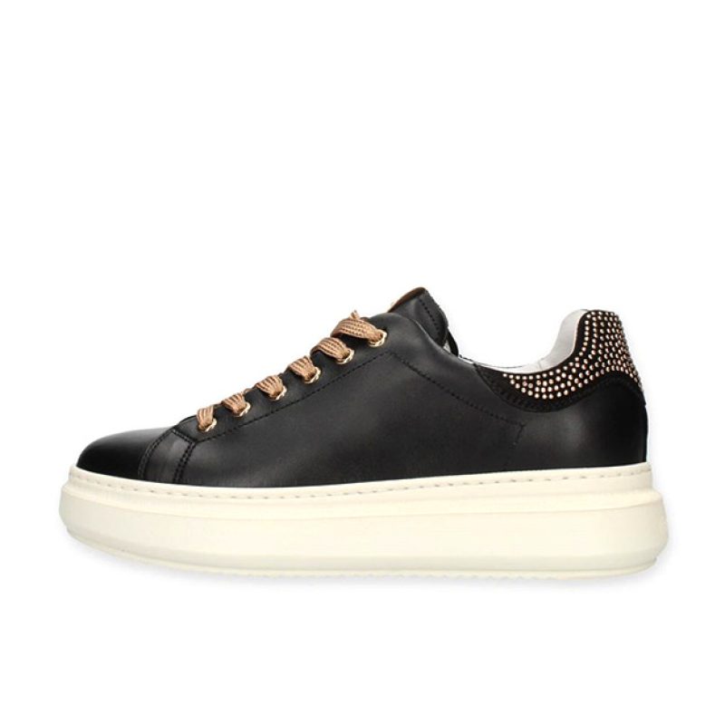 Sneaker Donna NERO GIARDINI in pelle - I205370D/100 NERO