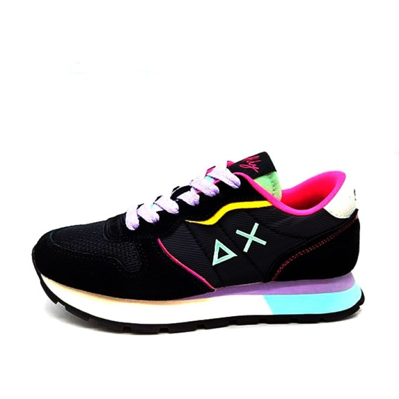 Sneaker Donna SUN68 in tessuto e pelle scamosciata - ALLY COLOR EXPLOSION Z32204 NERO