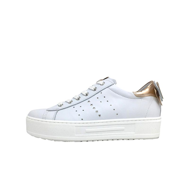 Sneaker Bambina NERO GIARDINI TEENS in pelle - E232221F/707 BIANCO