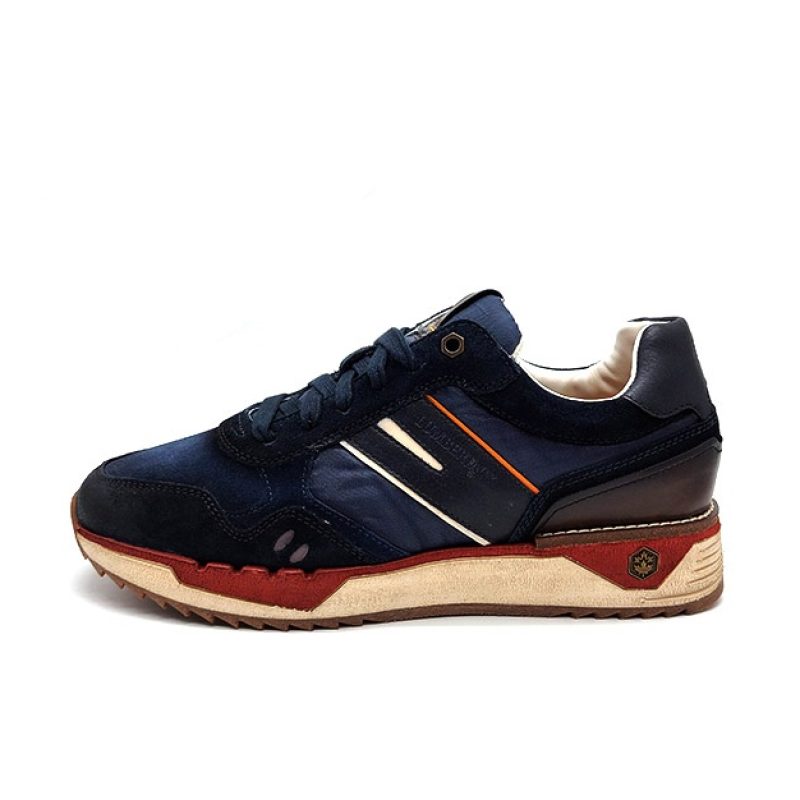 Sneaker Uomo Lumberjack in camoscio e tessuto tecnico - NOLAN SMC1012-001 NAVY/BEIGE/ORANGE
