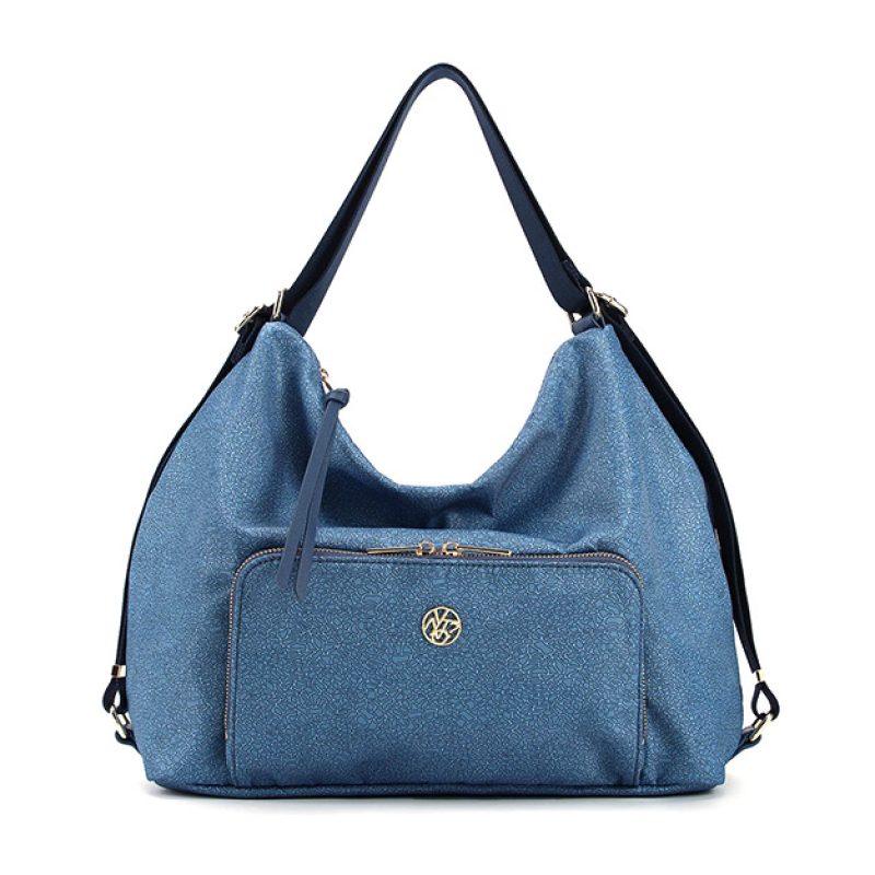 Borsa a spalla/zaino Donna YNOT? in tessuto con inserti in pelle - CLO-052S5 OCEAN
