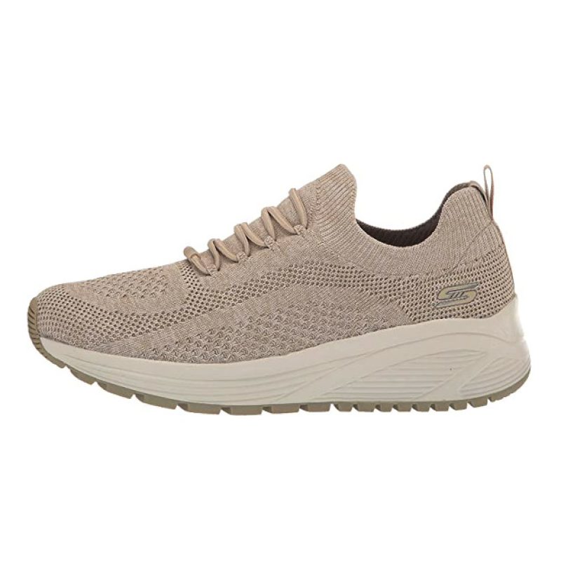 Sneaker Donna SKECHERS in tessuto knit Stretch Fit® mélange - 117256/TPE TAUPE