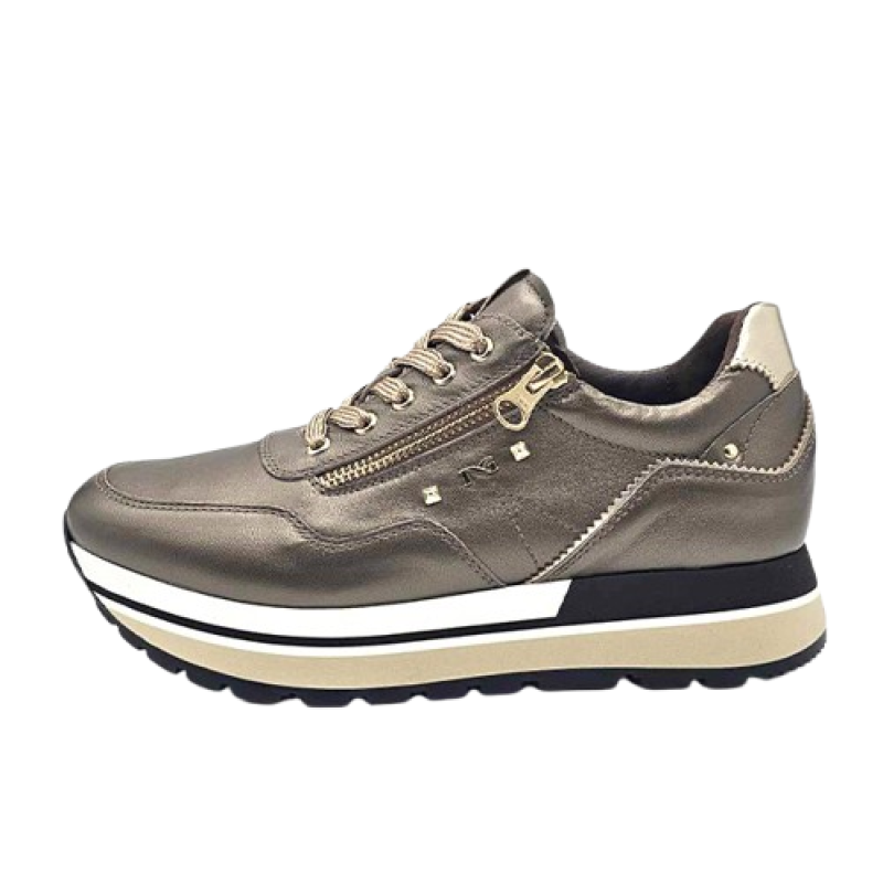 Sneaker Donna NERO GIARDINI in pelle - I411571D322 BAGOYA BROWN