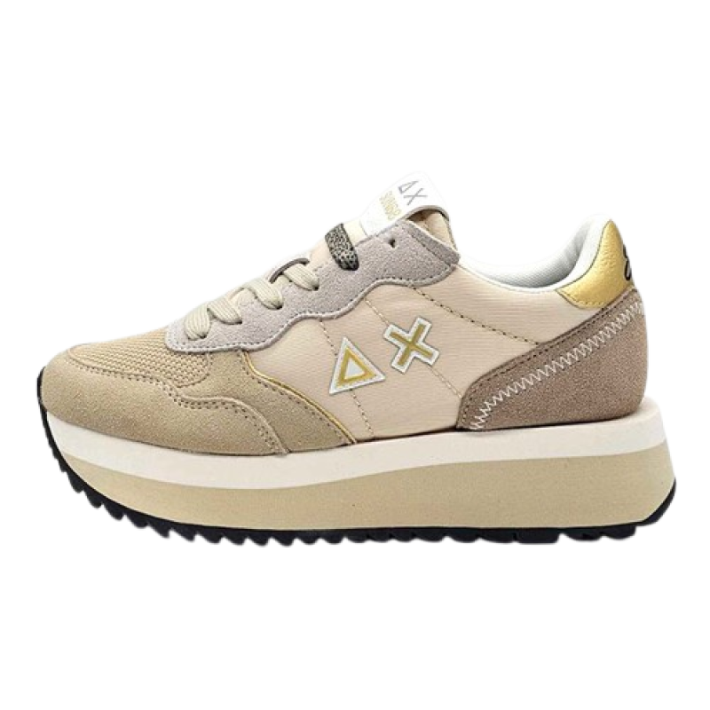 Sneaker Donna SUN68 in pelle - BIG ALLY SOLID Z44216 BIANCO/PANNA
