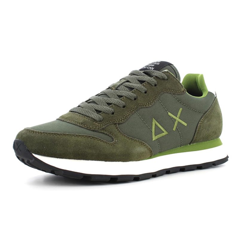 Sneaker Uomo SUN68 in tessuto e camoscio - TOM SOLID Z44101 MILITARE SCURO