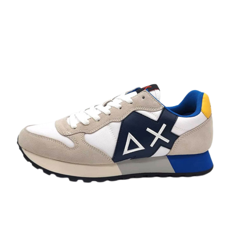 Sneaker Uomo SUN68 in tessuto e camoscio - JAKI SOLID Z42113 BIANCO