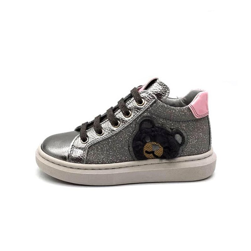 Sneaker Bimba NERO GIARDINI BABY in pelle - I222283F/115 ACCIAIO