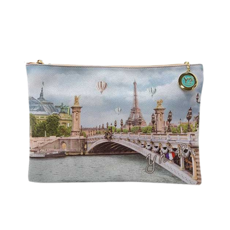 Pochette Donna YNOT? in goffrato - YES-605S2 PARIS BRIDGE