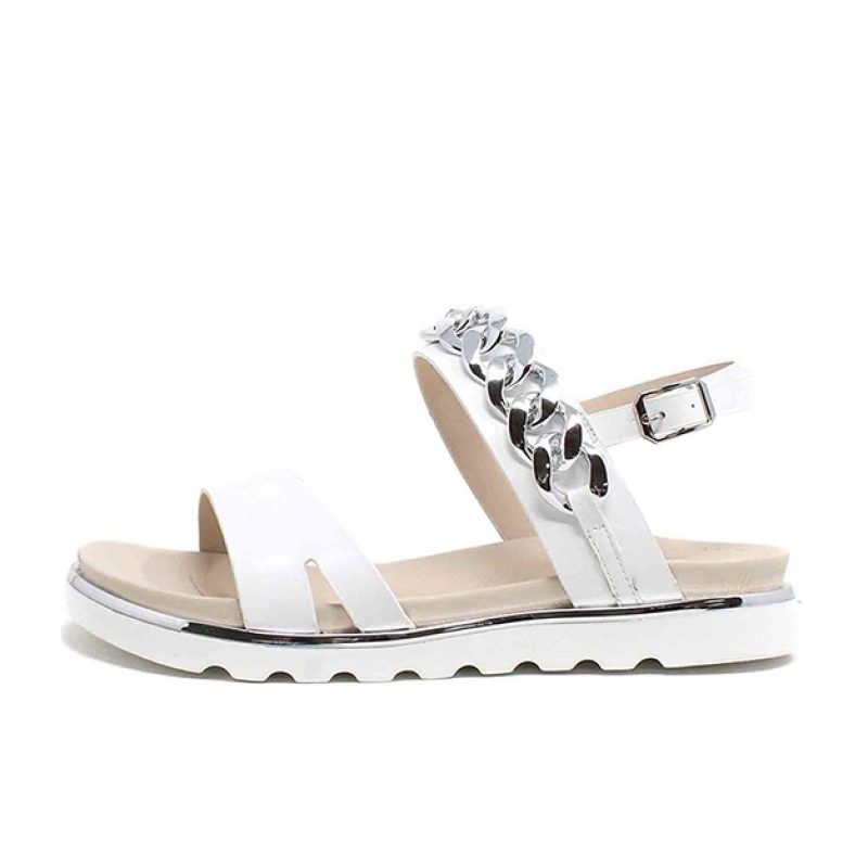 Sandalo Donna KEYS in pelle ed ecopelle - K-6484 WHITE