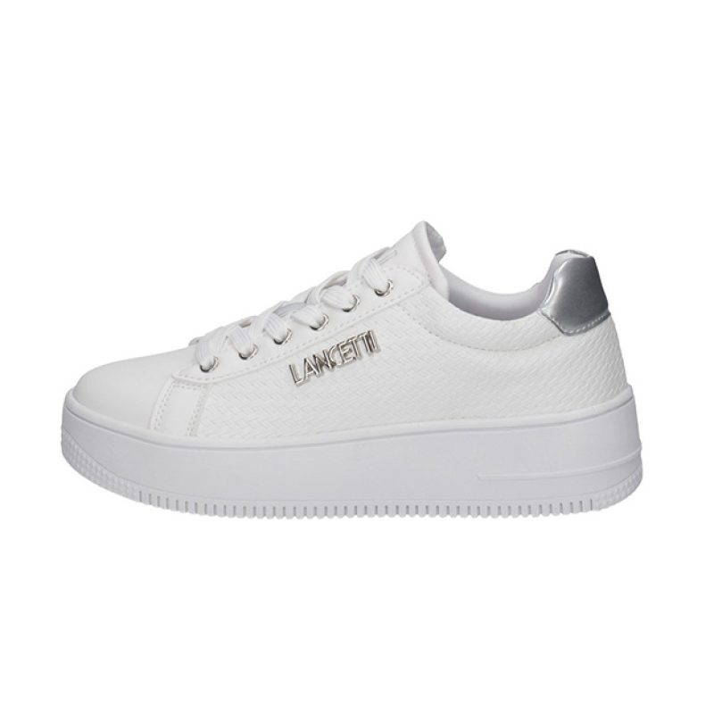 Sneaker Donna LANCETTI in ecopelle - LT95905SD WHITE/SILVER