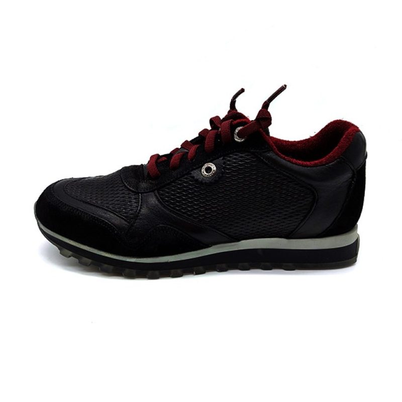 Sneaker Uomo EXTON in pelle - 340 ANTICATO NERO