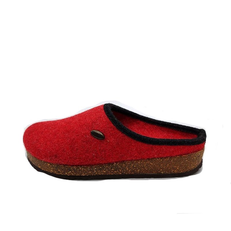 Ciabatta Donna Cliawalk in feltro in lana naturale - CLIATIROL2 ROSSO
