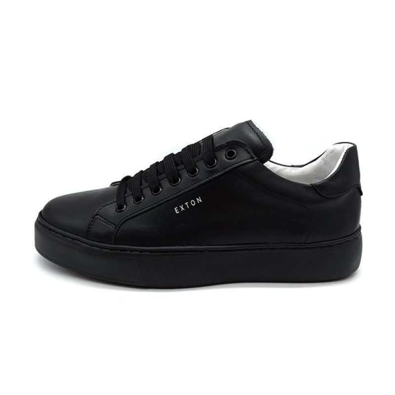 Sneaker Uomo EXTON in pelle - 86 BLACK