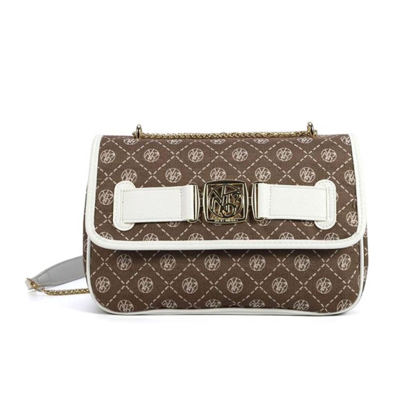 Tracolla Donna YNOT? in tessuto ed inserti in pelle - ROM-002S3 WHITE