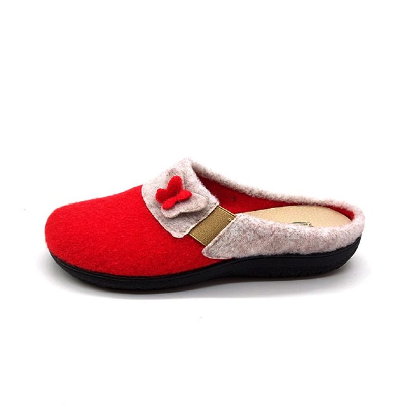 Ciabatta Donna CLiawalk in tessuto caldo - FLY1 ROSSO/PANNA