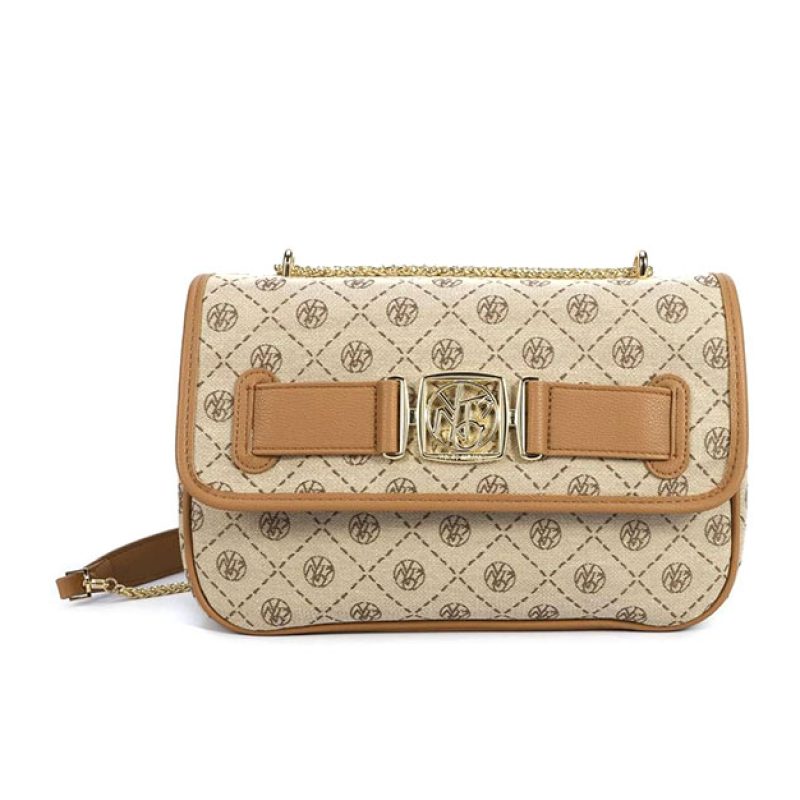 Tracolla Donna YNOT? in tessuto ed inserti in pelle - ROM-002S3 NUT
