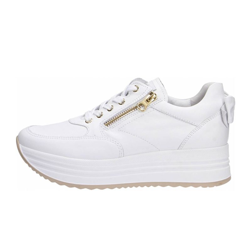 Sneaker Donna NERO GIARDINI in pelle - E306371D/707 BIANCO
